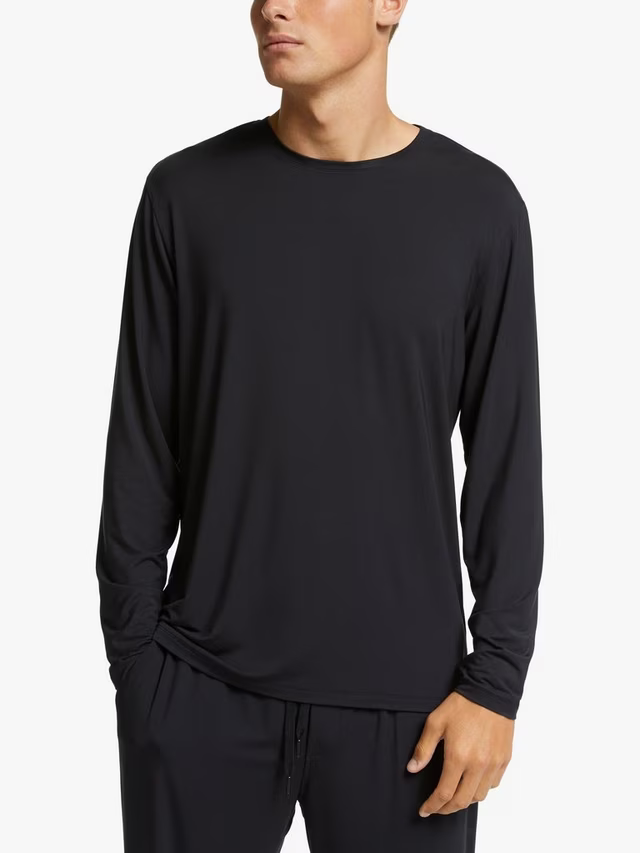 SALEM-Ultra Soft Modal Long Sleeve Lounge Top, Black