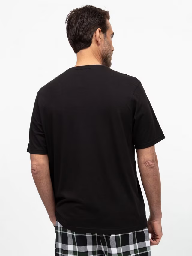 SALEM-Crew Neck Jersey Pyjama Top, Black